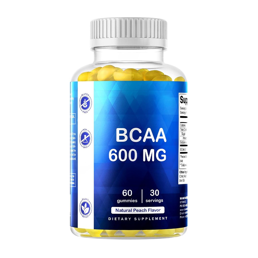 BCAA 600 mg gummies diet pemulihan otot semula jadi & sokongan tenaga untuk gaya hidup aktif