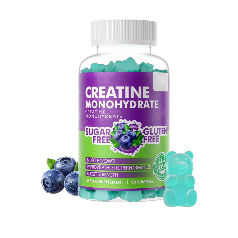 Creatine monohydrate gummies suplemen kuasa anda untuk kekuatan kecergasan