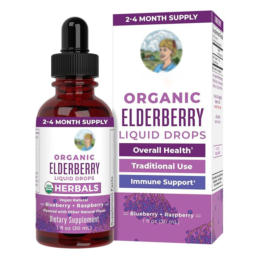 Cecair Elderberry Organik menjatuhkan Elixir yang menyokong kebal Alam untuk seluruh keluarga